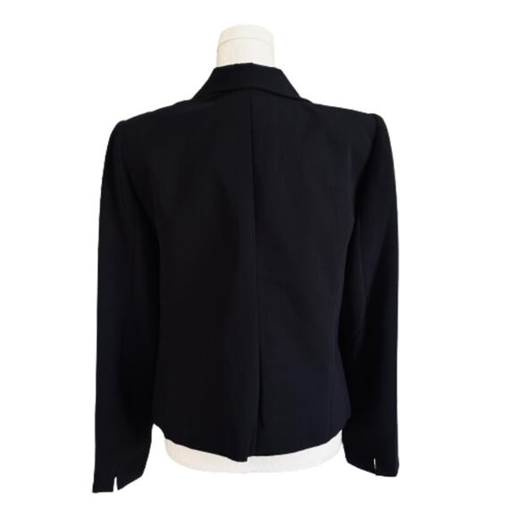 Giorgio Sant’Angelo Blazer Jacket Black Button Front Pleated Classic Size 12 - Picture 4 of 12